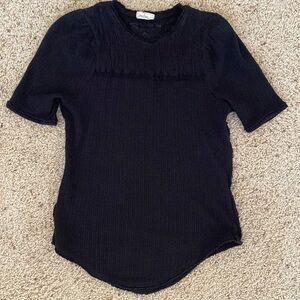 Free People Care Red Delicious Smocked Top Black S